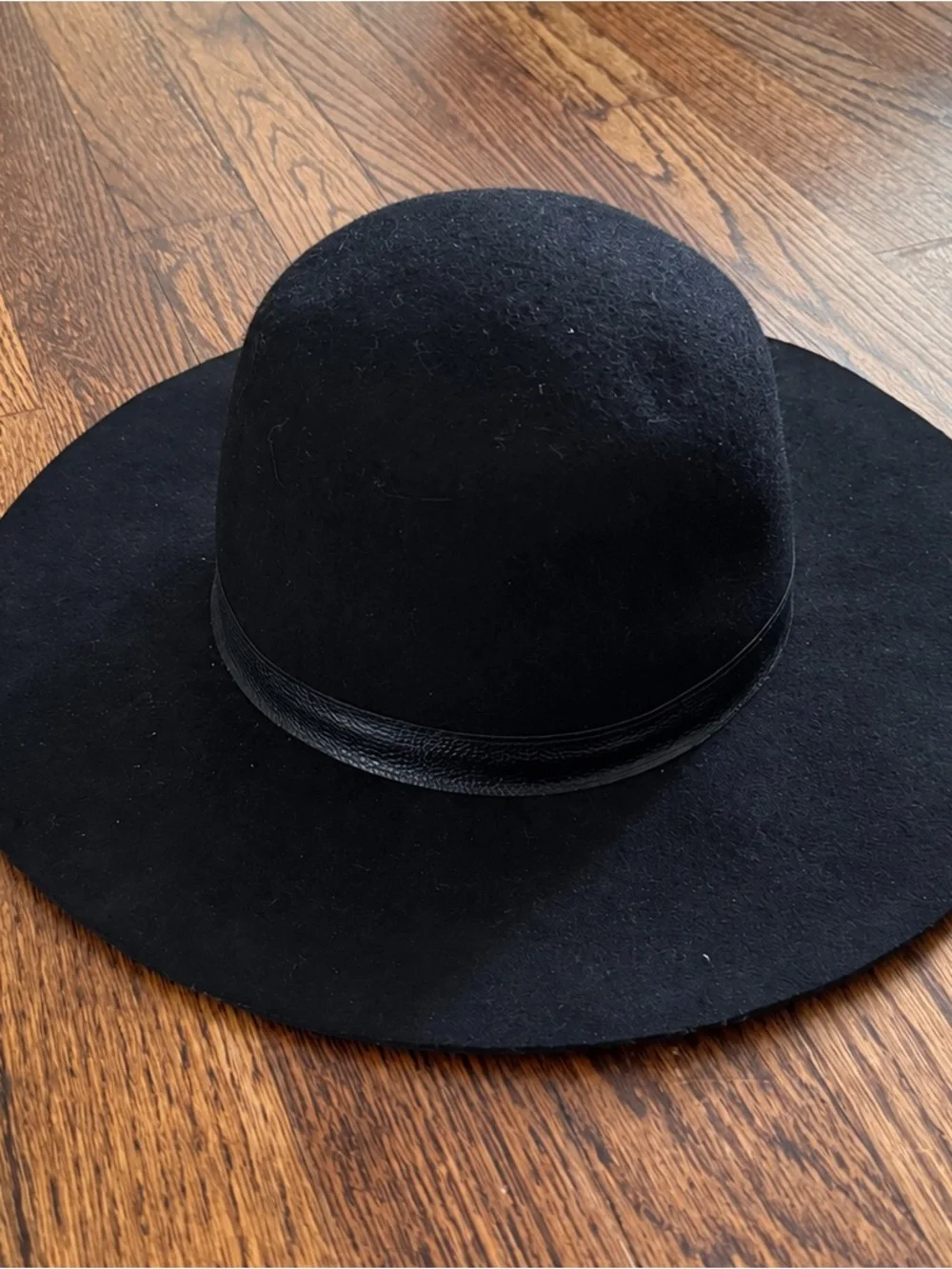 G.H. Bass Women’s Black Wide-brim Wool Felt Fedora One Size Boho Festival